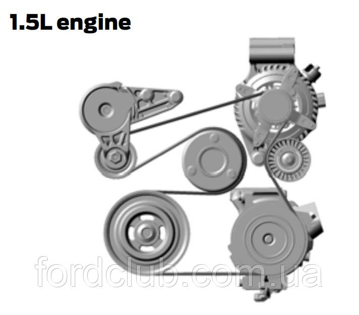 Ремень генератора Ford Fusion USA 1.5 2014-2016; Motorcraft JK6-626 - фото 4 - id-p1090038811