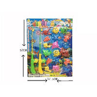 Рыбалка 836A (96шт/2) магнит.2 удочки,18 рыбок,на планшетке 52*37,5см