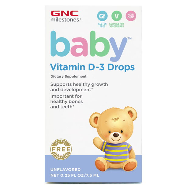 Вітамін D3 для дітей у краплях GNC Baby Vitamin D3 7.5 мл (200 порц.) (уцінка строк по 5.22)