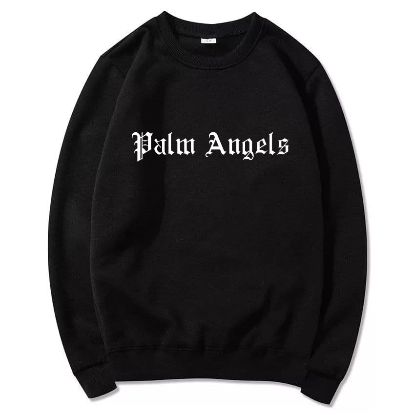 Толстовка чоловіча зимова Palm Angels чорна кофта тепла на флісі світшот чоловічий палм ангелс