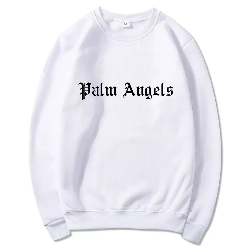 Толстовка чоловіча зимова Palm Angels біла кофта тепла на флісі світшот чоловічий палм ангелс