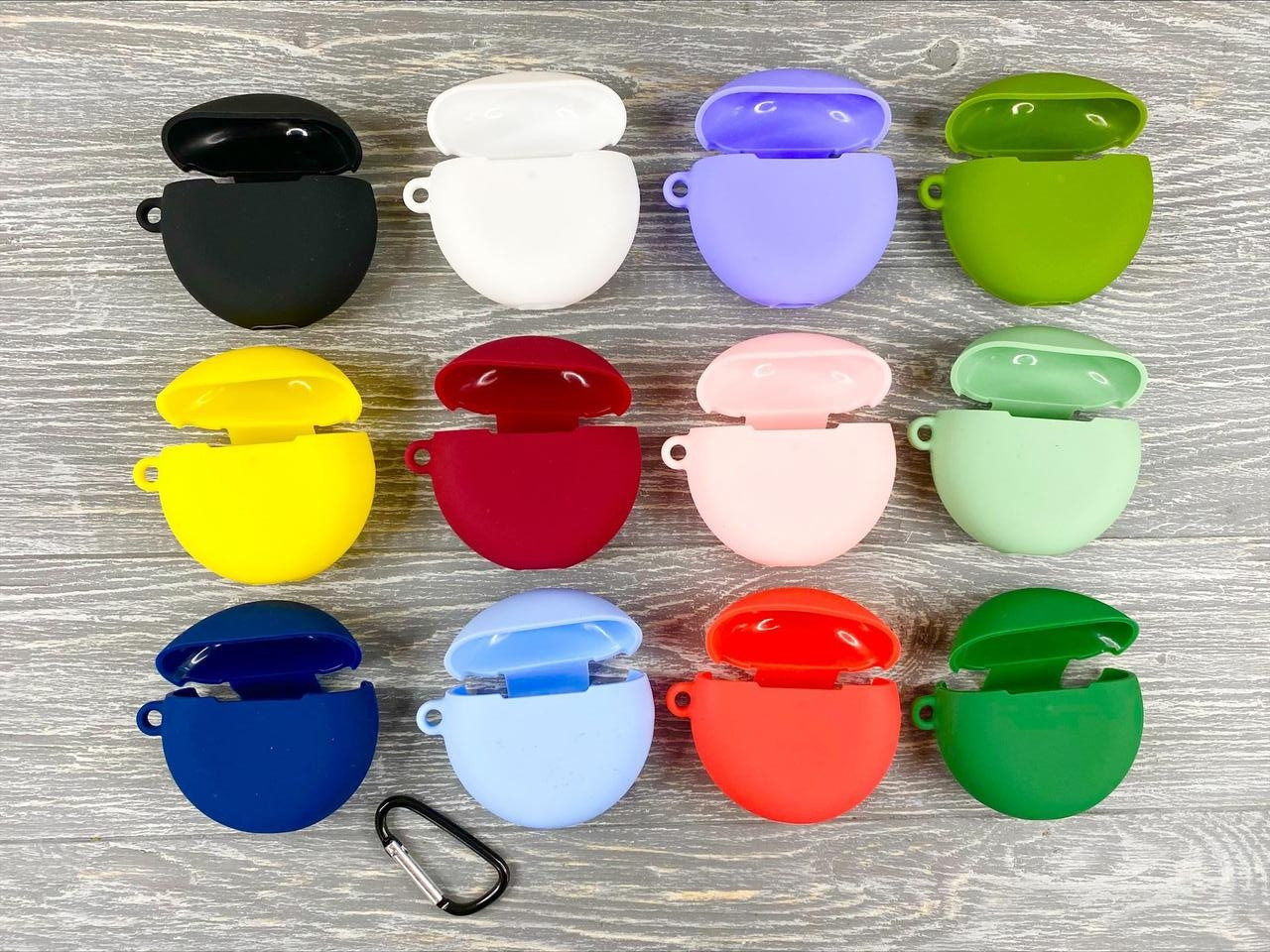 Силіконовий чохол з карабіном для Huawei FreeBuds 4 (12 кольорів)