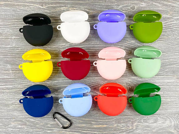 Силіконовий чохол з карабіном для Huawei FreeBuds 4 (12 кольорів), фото 1