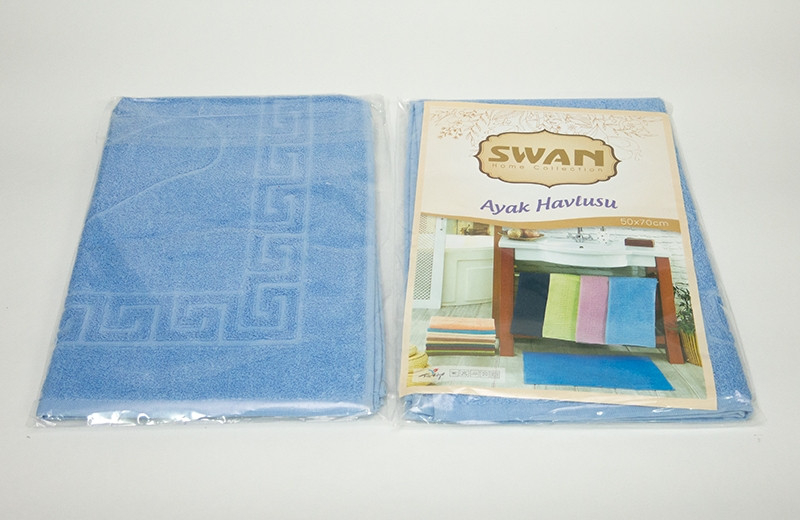 Килимок для ванної Gulcan Swan 50x70 см бавовна блакитна арт.3126_tow_feets_swan_light_blue