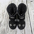 Уггі дитячі для дівчинки чорні натуральна замша 1600-2, фото 6