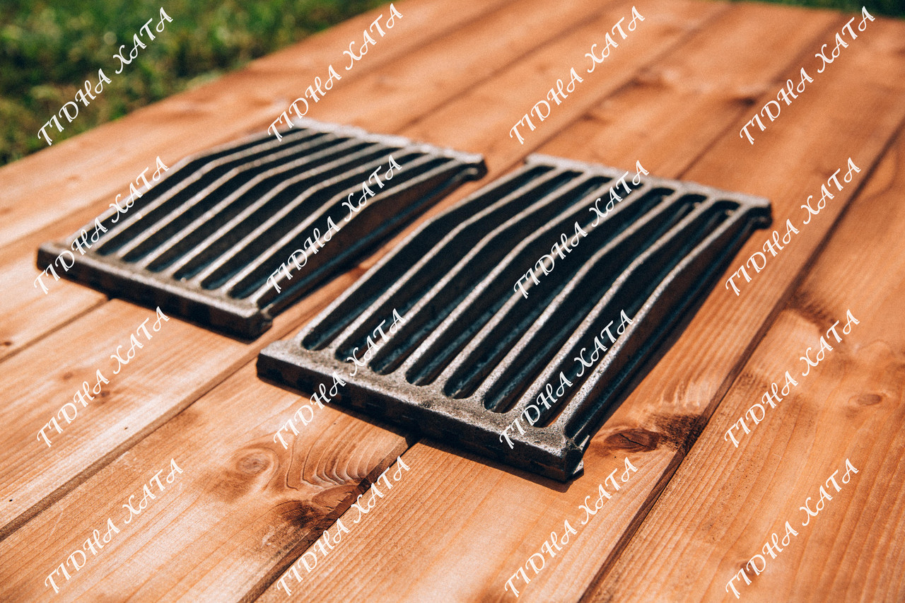 Решетка колосниковая чугунная 20х30см для печи, грубы, барбекю, мангала ...