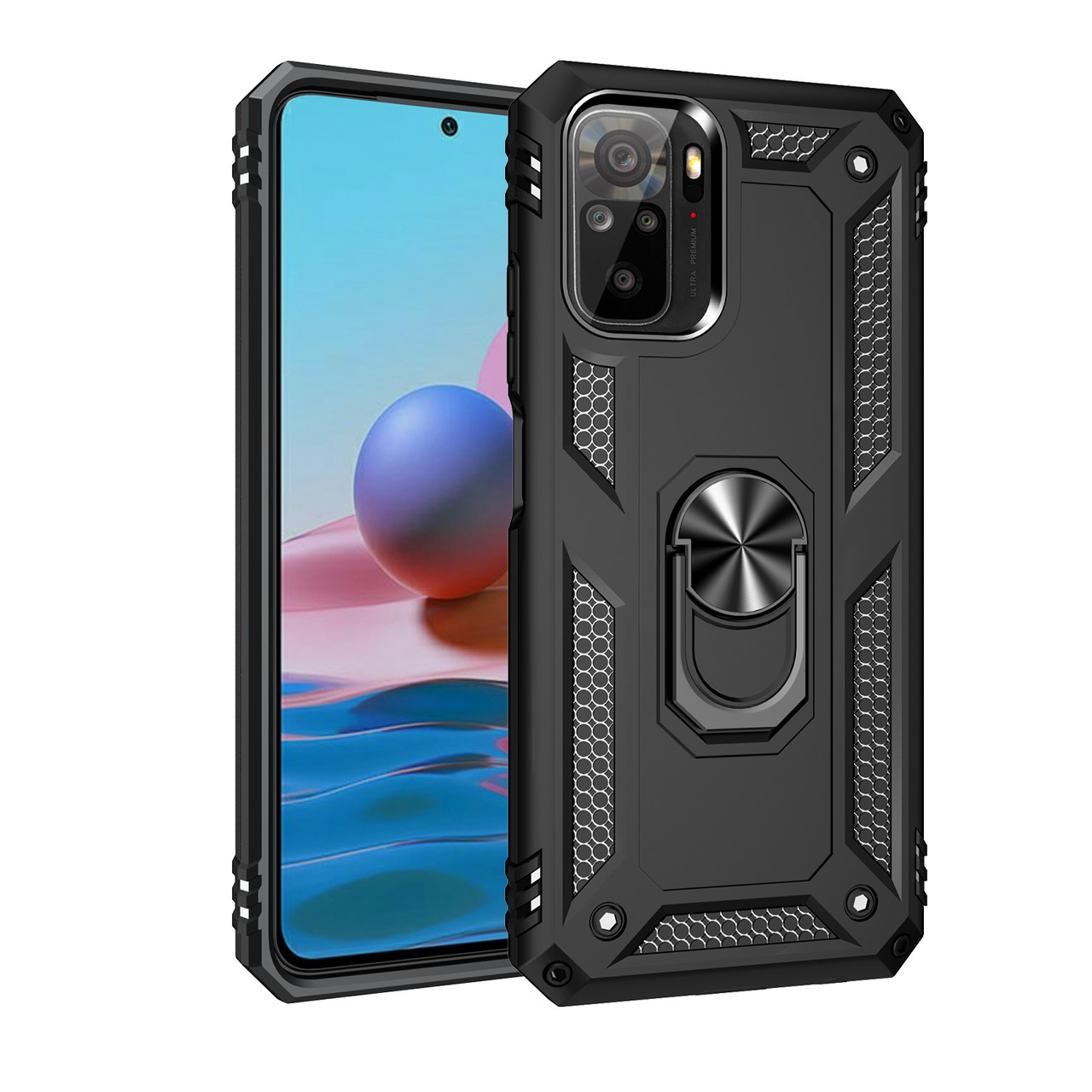 Протиударний чохол бампер Shield Magnetic Ring з підставкою для Xiaomi Redmi Note 10 4G / 10s Black