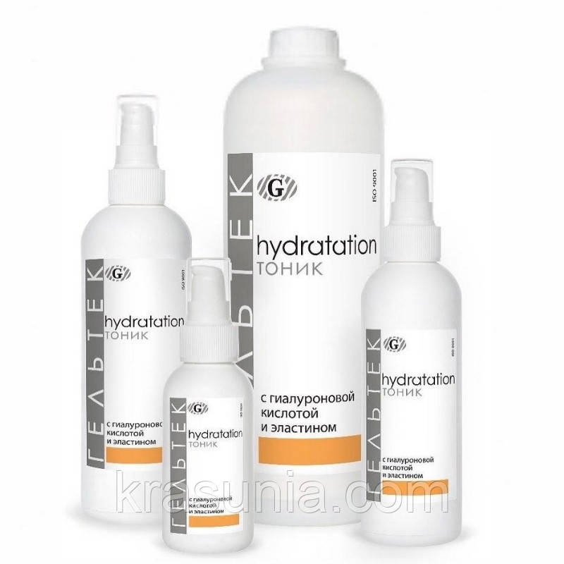 Тонік для обличчя з гіалуроновою кислотою і еластином серії Hydratation, Гельтек, фото 1