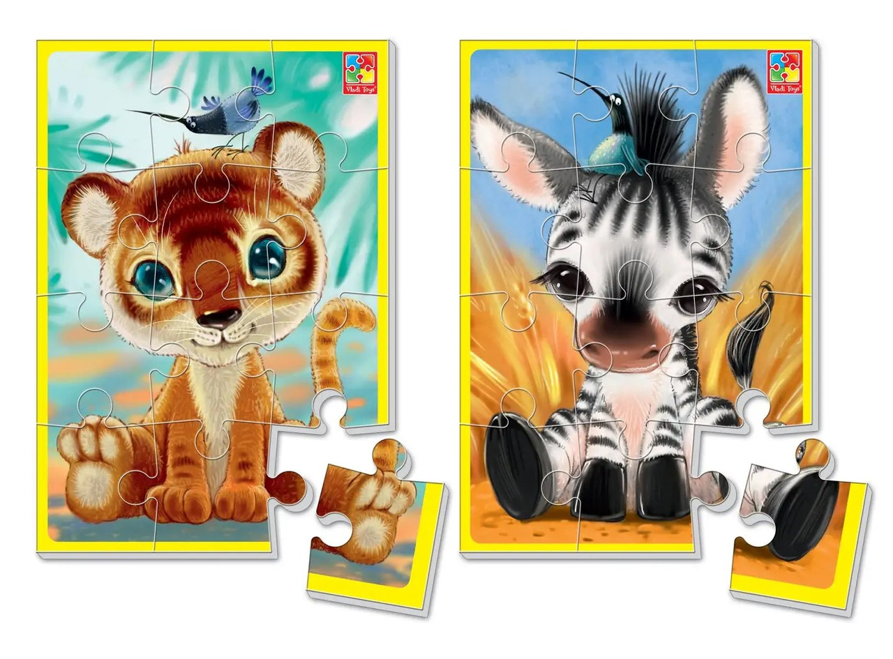 М'які пазли Vladi Toys А5 Зебрик і тигрів (Укр) (VT1103-42)