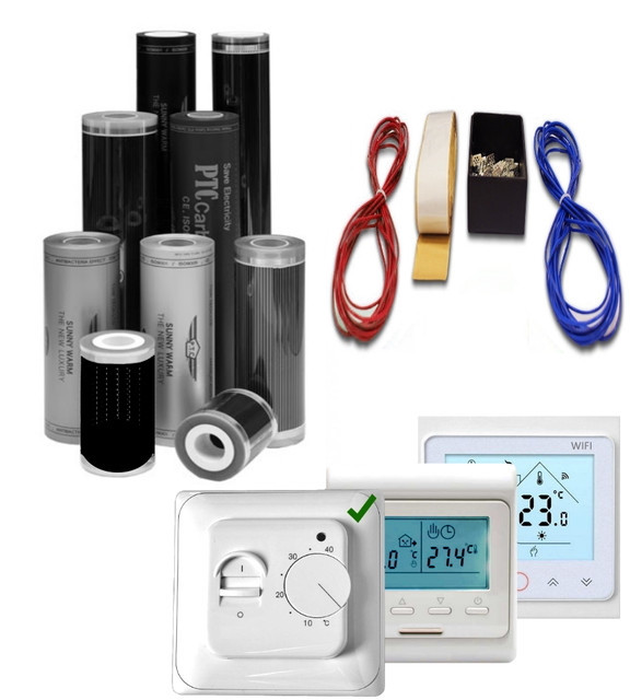 8,5 м2 Теплий плівковий підлогу Ergert Premium Carbon Heating + термостат 8,5 м2 1700 Вт