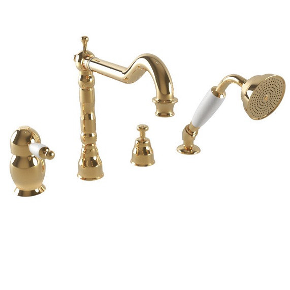 Смеситель на борт ванны золотой в ретро стиле Bugnatese Oxford 6355 - фото 1 - id-p808241078