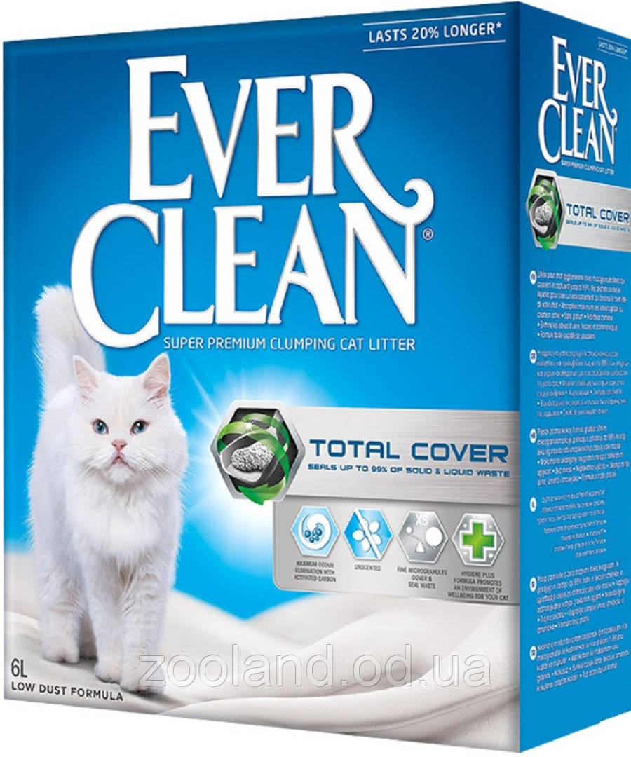 123461 Ever Clean Total Cover наповнювач грудкується без запаху, 6 л