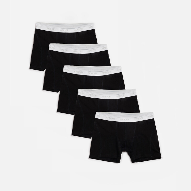 Набір класичних боксерів APRIORI чорного кольору, 5 шт., фото 1