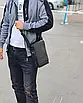 Сумка месенджер чоловіча шкіряна через плече міська коричнева Катана, фото 11
