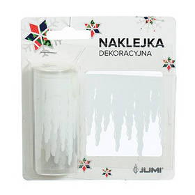 Наклейка для вікон новорічна Jumi Бурульки 7,6 см х 2 м, декоративні стікери на вікна