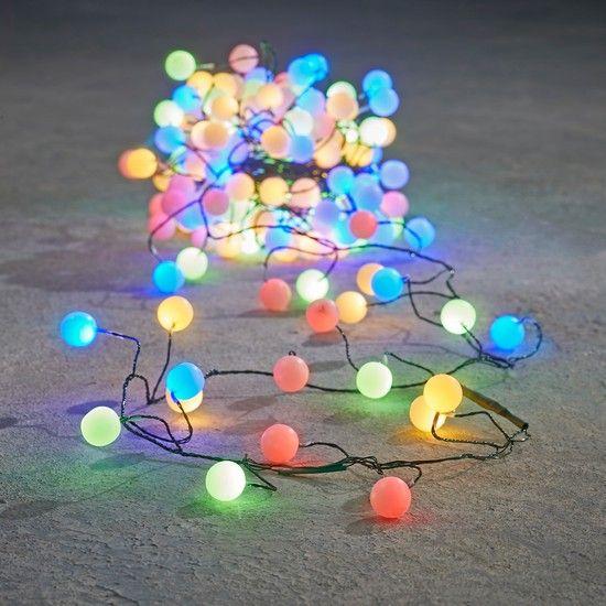 Світлодіодна кластерна гірлянда Luca Lighting Кульки 140 LED, зелена струна 6.5 м, мультиколір