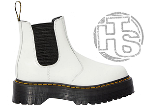 Жіночі черевики Dr. Martens 2976 Chelsea White Fur (с мехом) 26228100