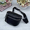 Шкіряна жіноча сумочка-бананка 2 в 1, фото 3
