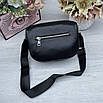 Шкіряна жіноча сумочка-бананка 2 в 1, фото 4