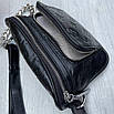Шкіряна жіноча сумочка-бананка, фото 5