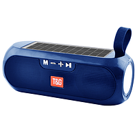 Портативная колонка TG182, Bluetooth, радио, Power Bank, speakerphone, солнечная панель, синий