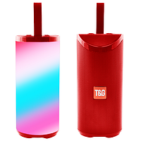 Портативная колонка TG169, подсветка, Bluetooth, радио, speakerphone, красный