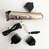 Бездротова машинка для стрижки волосся GEMEI GM-6112 акумуляторна. Колір: золотий, фото 6