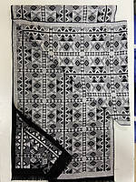 Мужской шарф двухсторонний кашемировый 180*31 бело-черный ромбик