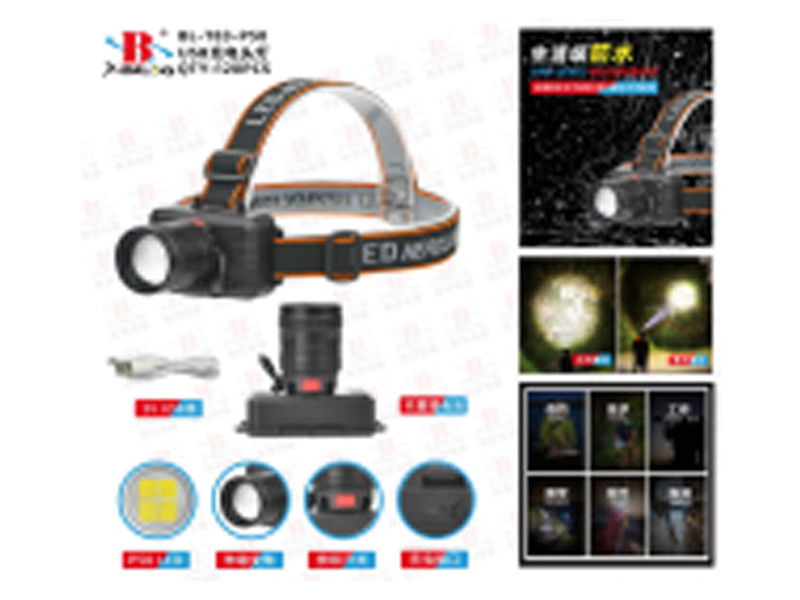 Ліхтар налобний micro USB Bailong BL-T83-P50 120шт 8766, фото 1