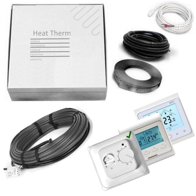 15 м2 Двожильний кабель теплої підлоги Heat Therm System Flex + термостат