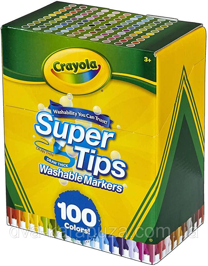 Змивні маркери, фломастери Crayola Super Tips Marker Set, 100 шт.! Оригінал!, фото 1