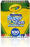 Змивні маркери, фломастери Crayola Super Tips Marker Set, 100 шт.! Оригінал!, фото 3