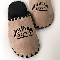 Мужские тапочки JIM BEAM, Мужские тапочки на подарок, Тапули с логотипом, Комнатные тапочки для мужчин 41