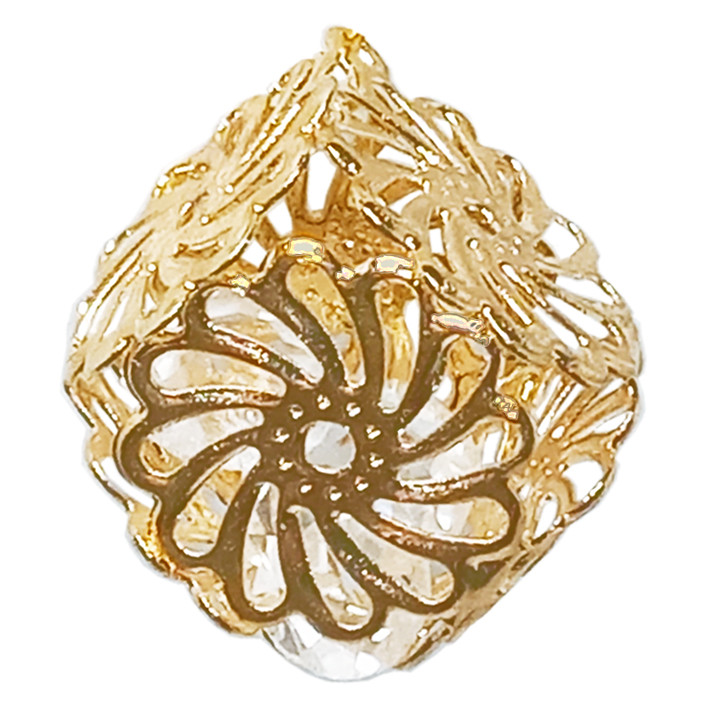 Підвіска з Кристалами Куб 14 мм, Метал, Золотого Кольори, Фурнітура для Біжутерії, Рукоділля, фото 1