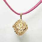 Підвіска з Кристалами Куб 14 мм, Метал, Золотого Кольори, Фурнітура для Біжутерії, Рукоділля, фото 2