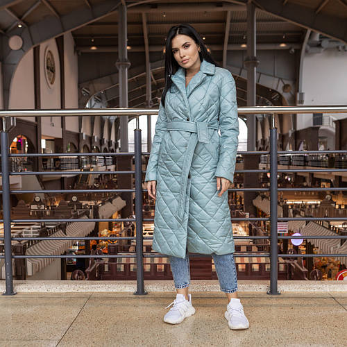 Купить Стеганный брендовый длинный демисезонный женский плащ Стокгольм ...