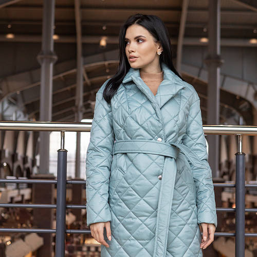 Купить Стеганный брендовый длинный демисезонный женский плащ Стокгольм ...