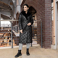 Зимове чорне пальто жіноче 40-54 жіноче зимове пальто
