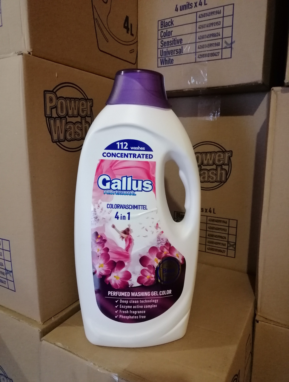 Парфумований гель для прання кольорової білизни Gallus Professional 4в1 4.05л, 112 прань