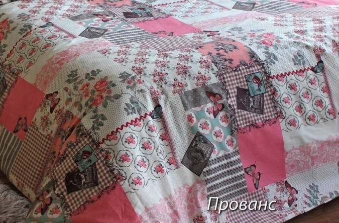 Двоспальне простирадло на резинці 140х200х20, принт: Прованс рожевий