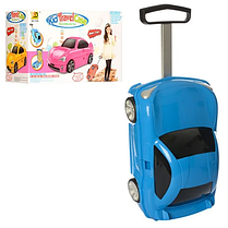 Валіза дорожня машина дитяча пластикова на колесах MK 1211 Синя