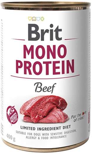 Корм собак консервований Brit Mono Protein Dog з яловичиною, 400 г, фото 1