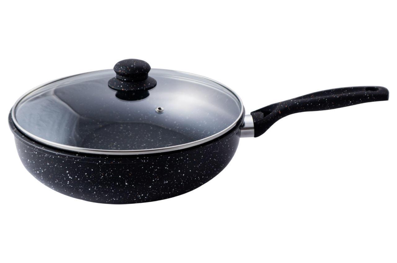 Сковорода антипригарна Empire — 280 мм граніт глибока з кришкою, фото 1