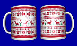 Кружка новорічна / чашка з оленями на Новий рік №19