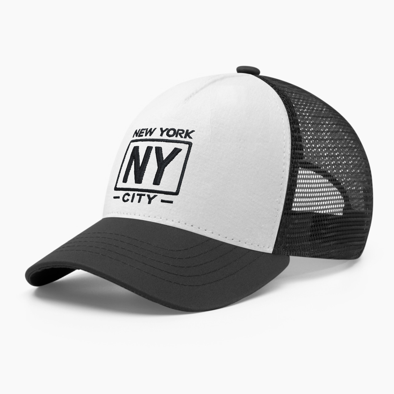 Кепка бейсболка з сіткою тракер INAL Нью Йорк NY New York S / 53-54 Чорний/ Білий 137453