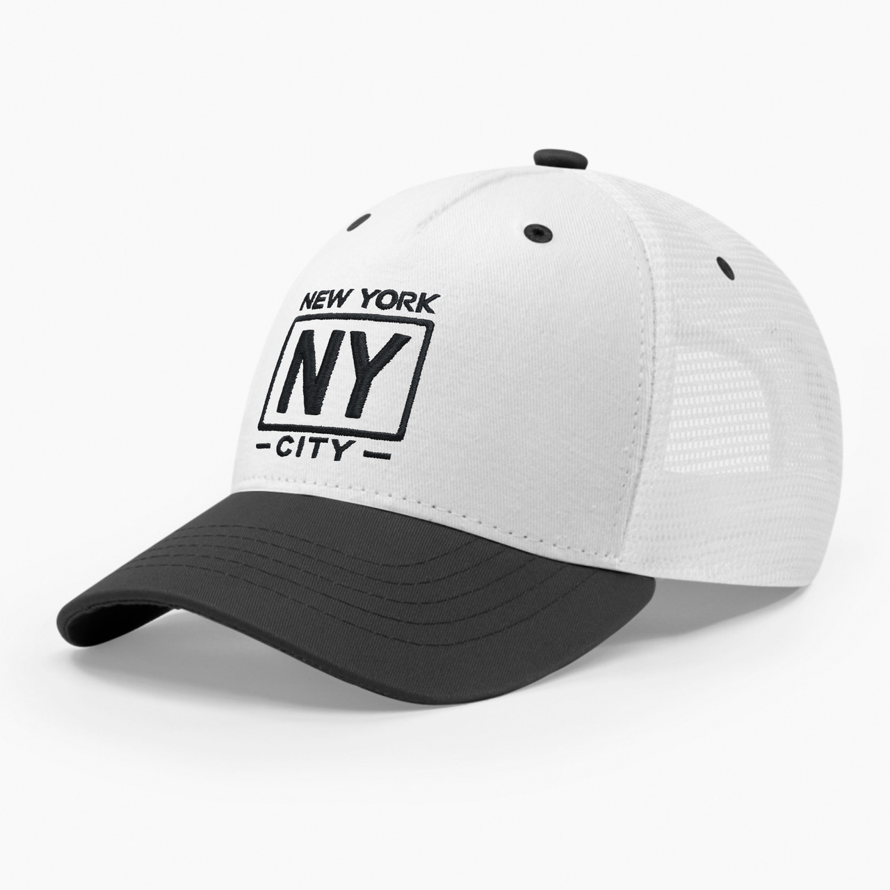 Кепка бейсболка з сіткою тракер INAL Нью Йорк NY New York S / 53-54 Білий/ Чорний 137753