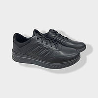 Кроссовки мужские кожаные черные Club Shoes 215