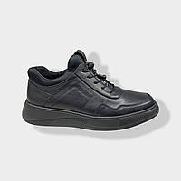Кроссовки мужские кожаные черные Marion 1441-L-KROSS