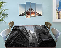 Виниловая наклейка на стол Серые бетонные здания город декоративная пленка самоклеющаяся, серый 70 х 120 см