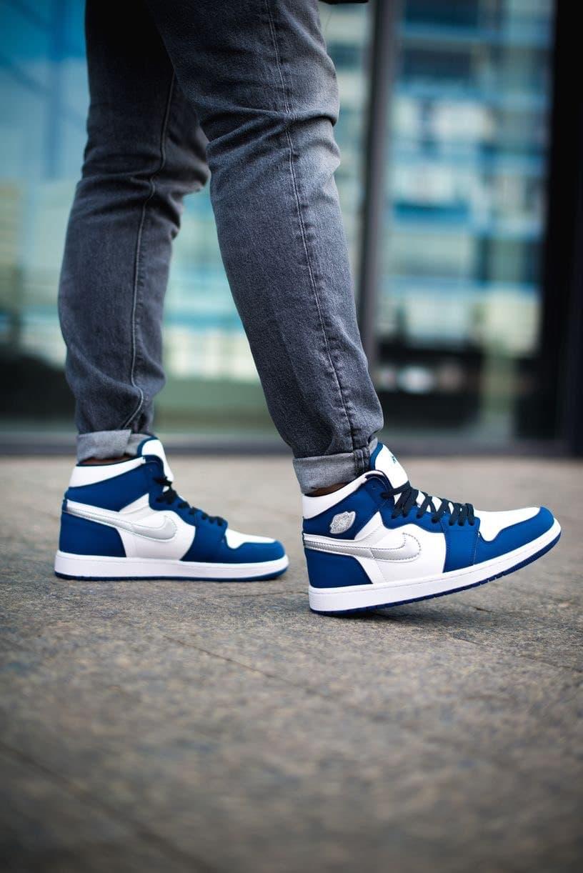 Jordan navy blue and cheap white